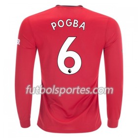 Camisetas Manchester United Paul Pogba 6 Primera Equipacion 2019/2020 Manga Larga